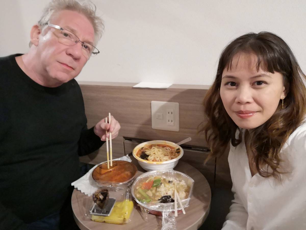 Budget dinner in a budget hotel on a budget table Budget dinner in a budget hotel on a budget table