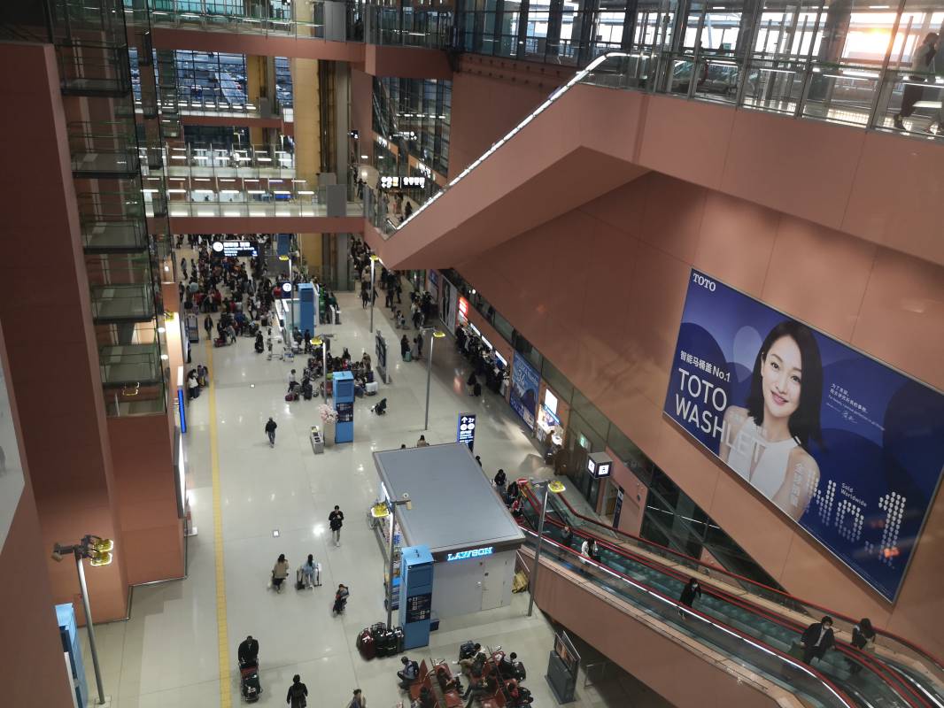 Inside Kansai airport. Departure area Inside Kansai airport. Departure area